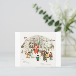 Cartes Pour Fêtes Annuelles Illustration du Père Noël avec enfants