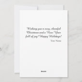 Cartes Pour Fêtes Annuelles Illustration d'un chien caniche noir festif avec u (Dos)