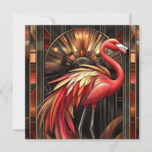 Cartes Pour Fêtes Annuelles Illustration d'un Flamant rose Art déco dynamique