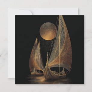 Cartes Pour Fêtes Annuelles Illustration élégante de la ligne d'or des Longshi