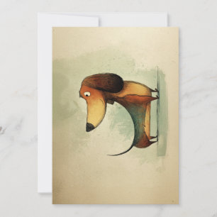Cartes Pour Fêtes Annuelles Illustration fantaisiste de teckel mignon