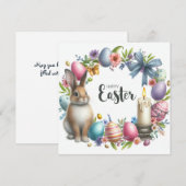 Cartes Pour Fêtes Annuelles Illustration Festive Bunny de Pâques (Devant / Derrière)