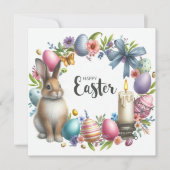 Cartes Pour Fêtes Annuelles Illustration Festive Bunny de Pâques (Devant)