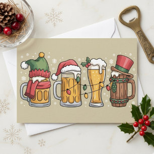 Cartes Pour Fêtes Annuelles Illustration festive de mugs de bière de Noël