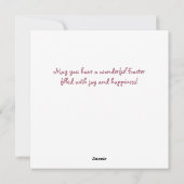 Cartes Pour Fêtes Annuelles Illustration florale Pastel Bunny de Pâques (Dos)