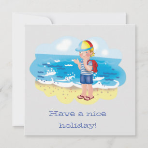 Cartes Pour Fêtes Annuelles Illustration - Garçon sur la plage