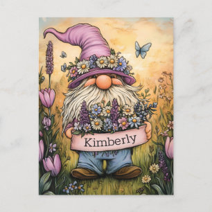 Cartes Pour Fêtes Annuelles Illustration Garden Gnome avec bannière personnali