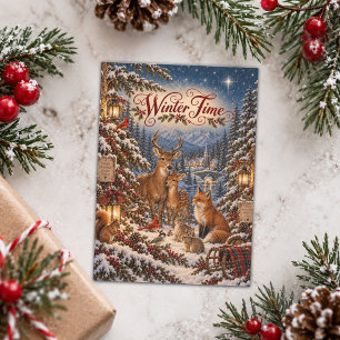 Cartes Pour Fêtes Annuelles Illustration hivernale vintage