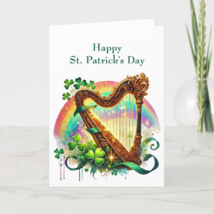 Cartes Pour Fêtes Annuelles Illustration Jour de la Saint Patrick Harp