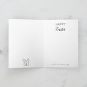 Cartes Pour Fêtes Annuelles Illustration Pastel Blue Cute Bunny de Pâques (Intérieur)