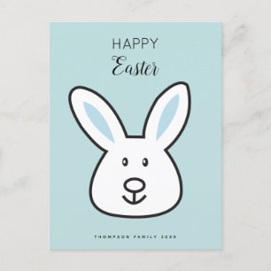 Cartes Pour Fêtes Annuelles Illustration Pastel Blue Cute Bunny de Pâques