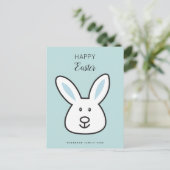 Cartes Pour Fêtes Annuelles Illustration Pastel Blue Cute Bunny de Pâques (Debout devant)