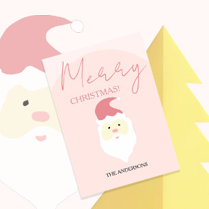 Cartes Pour Fêtes Annuelles Illustration Père Noël Rose Cute