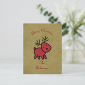 Cartes Pour Fêtes Annuelles Illustration Red Christmas Reindeer (Debout devant)