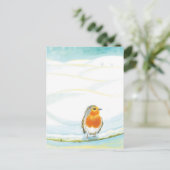 Cartes Pour Fêtes Annuelles Illustration Red Robin Bird & Winter (Debout devant)
