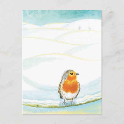 Cartes Pour Fêtes Annuelles Illustration Red Robin Bird & Winter (Devant)
