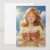 Cartes Pour Fêtes Annuelles Illustration rétro de Noël (Devant / Derrière)