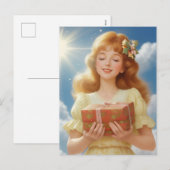 Cartes Pour Fêtes Annuelles Illustration rétro de Noël (Devant / Derrière)