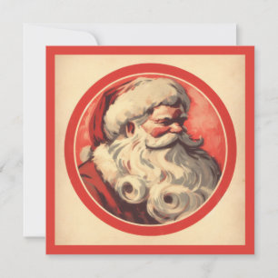 Cartes Pour Fêtes Annuelles Illustration Rétro de Père Noël Jolly Vintage