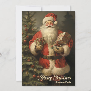 Cartes Pour Fêtes Annuelles Illustration rétro vintage Santa Claus   cadeaux