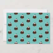 Cartes Pour Fêtes Annuelles Illustration Turquoise blanc souriant Pudding de N (Dos)