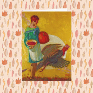 Cartes Pour Fêtes Annuelles Illustration vintage de la récolte de Thanksgiving