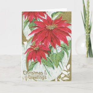 Cartes Pour Fêtes Annuelles Illustration vintage de poinsettia
