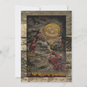 Cartes Pour Fêtes Annuelles Illustration vintage d'Halloween rare et drôle