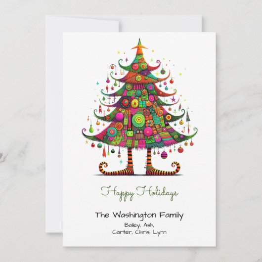 Cartes Pour Fêtes Annuelles Illustration Wacky Christmas Tree (Devant)