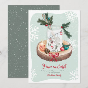 Cartes Pour Fêtes Annuelles Illustrations de Noël en bois de neige rustique