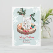 Cartes Pour Fêtes Annuelles Illustrations de Noël en bois de neige rustique (Debout devant)