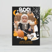Cartes Pour Fêtes Annuelles Illustrations d'Halloween éffrayant mignon Boo 2 p (Debout devant)