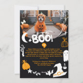 Cartes Pour Fêtes Annuelles Illustrations d'Halloween éffrayant mignon Boo 2 p (Dos)