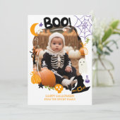 Cartes Pour Fêtes Annuelles Illustrations d'Halloween éffrayant mignon Boo 2 p (Debout devant)