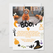 Cartes Pour Fêtes Annuelles Illustrations d'Halloween éffrayant mignon Boo 2 p (Dos)