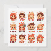 Cartes Pour Fêtes Annuelles I'm Sorry (Dos)