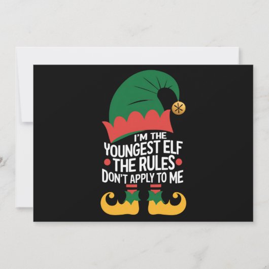 Cartes Pour Fêtes Annuelles I'm The Youngest Elf Matching Family Christmas (Devant)
