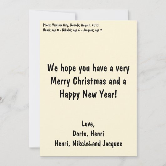 Cartes Pour Fêtes Annuelles image de cowboy2 (Dos)