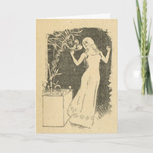 Cartes Pour Fêtes Annuelles Image française vintage de reproduction, tentation