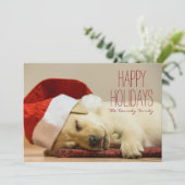 Cartes Pour Fêtes Annuelles Image horizontale de deux mois Labrador (Debout devant)