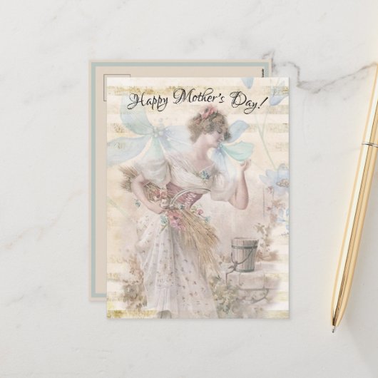 Cartes Pour Fêtes Annuelles Imaginaire en état de troubles Femme Rassembler Fl (Devant/Arrière en situation)