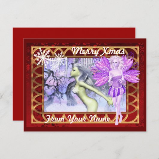 Cartes Pour Fêtes Annuelles Imaginaire fée personnalisée noël (Devant / Derrière)