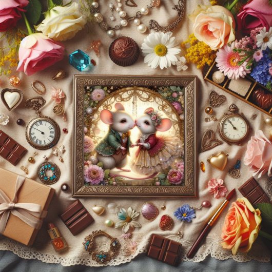 Cartes Pour Fêtes Annuelles Imaginaire mûr souris dans l'amour Christian Valen