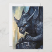 Cartes Pour Fêtes Annuelles Imaginaire Mythologique Gargoyle noir (Dos)