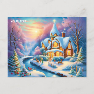 Cartes Pour Fêtes Annuelles Imaginaire Vivid Noël Fairytale Village