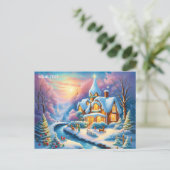 Cartes Pour Fêtes Annuelles Imaginaire Vivid Noël Fairytale Village (Debout devant)