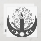 Cartes Pour Fêtes Annuelles Imbolc Chandlemas Soleil Crescent Lune Celtique (Devant / Derrière)