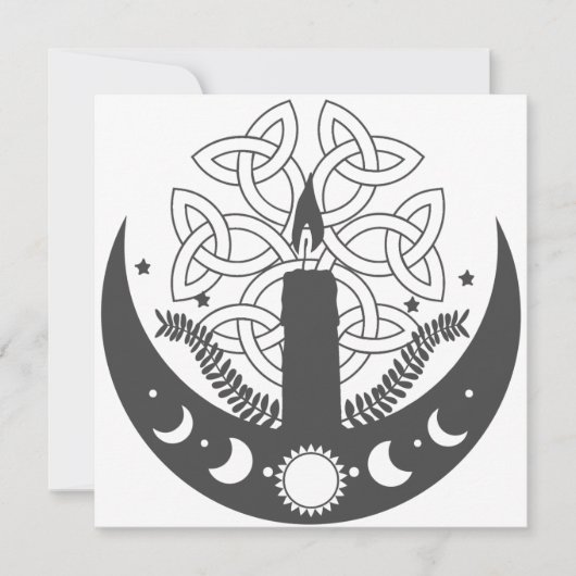 Cartes Pour Fêtes Annuelles Imbolc Chandlemas Soleil Crescent Lune Celtique (Devant)