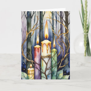 Cartes Pour Fêtes Annuelles Imbolc Chandlemas Winter Forest Chandelles Wiccan