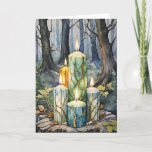 Cartes Pour Fêtes Annuelles Imbolc Chandlemas Winter Forest Chandelles Wiccan